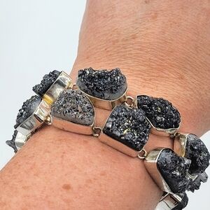 Black Druzy Crystal Bracelet #2252